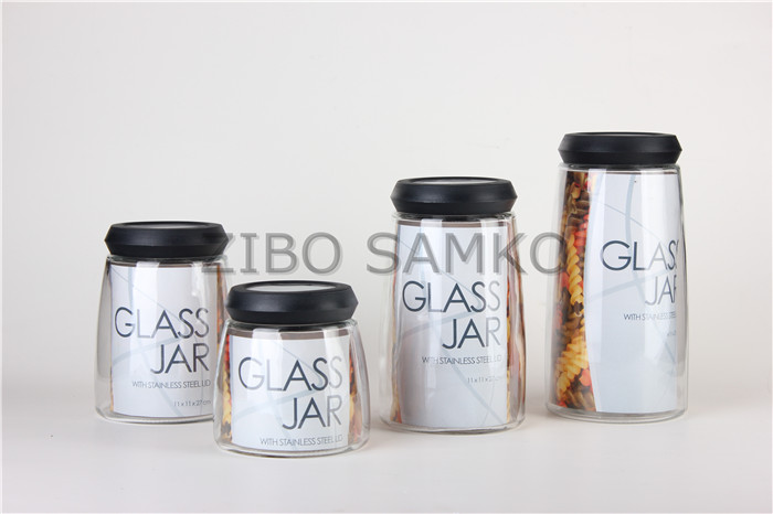 Glass Storage Jar With Stainless Steel Lid