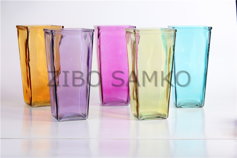 Square glass vase
