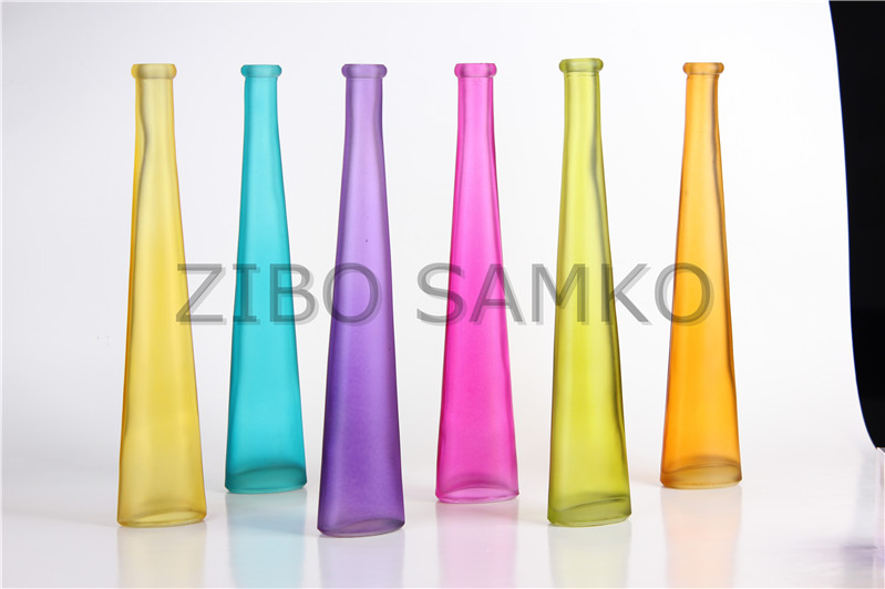 12'' height glass vase with color spraying