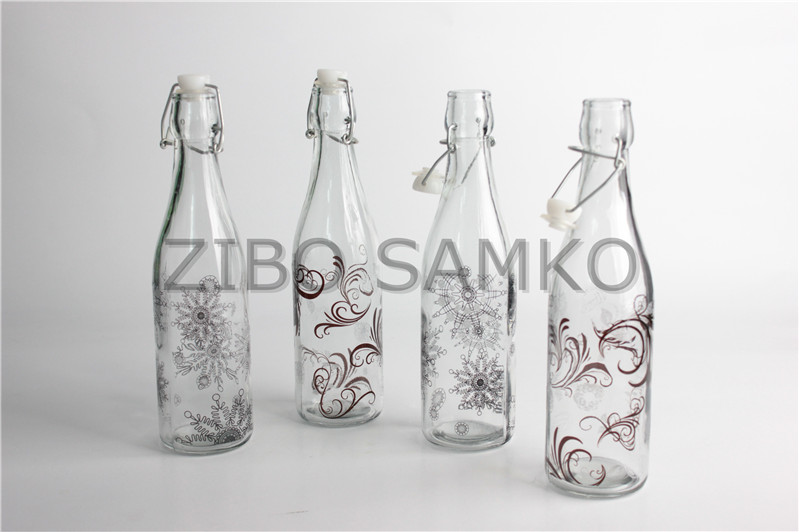 500ml Glass bottle with decal
