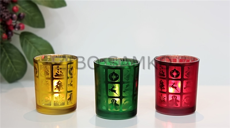 Votive holder with Xmas pattern