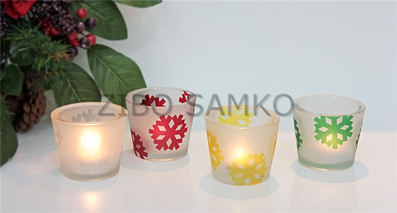 Glass tealight holder