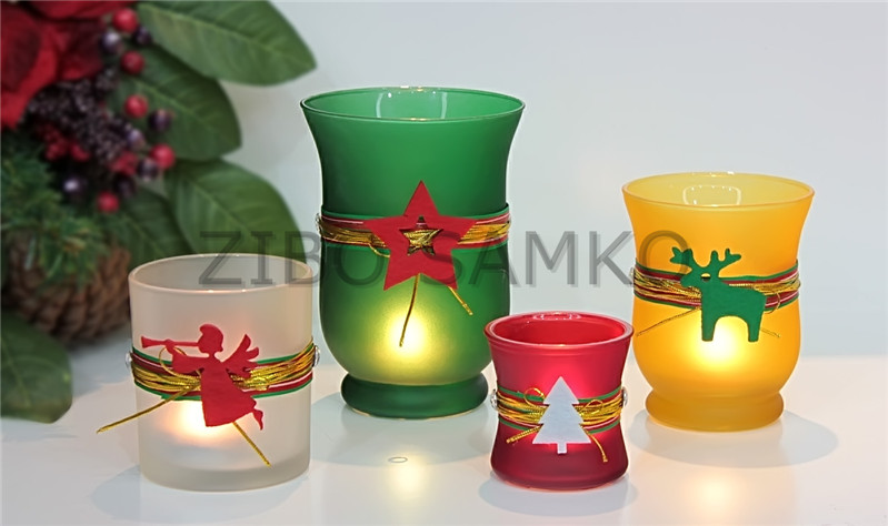 Glass candle holder for Xmas serie