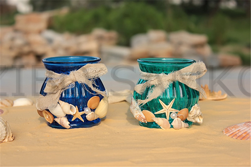 Glass jar with decoration for ocean serie