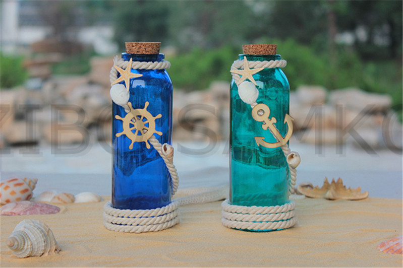 Glass bottle with decal